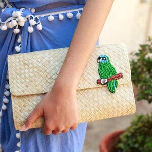 Misenka Applique Clutch Bag: Perry/Parrot